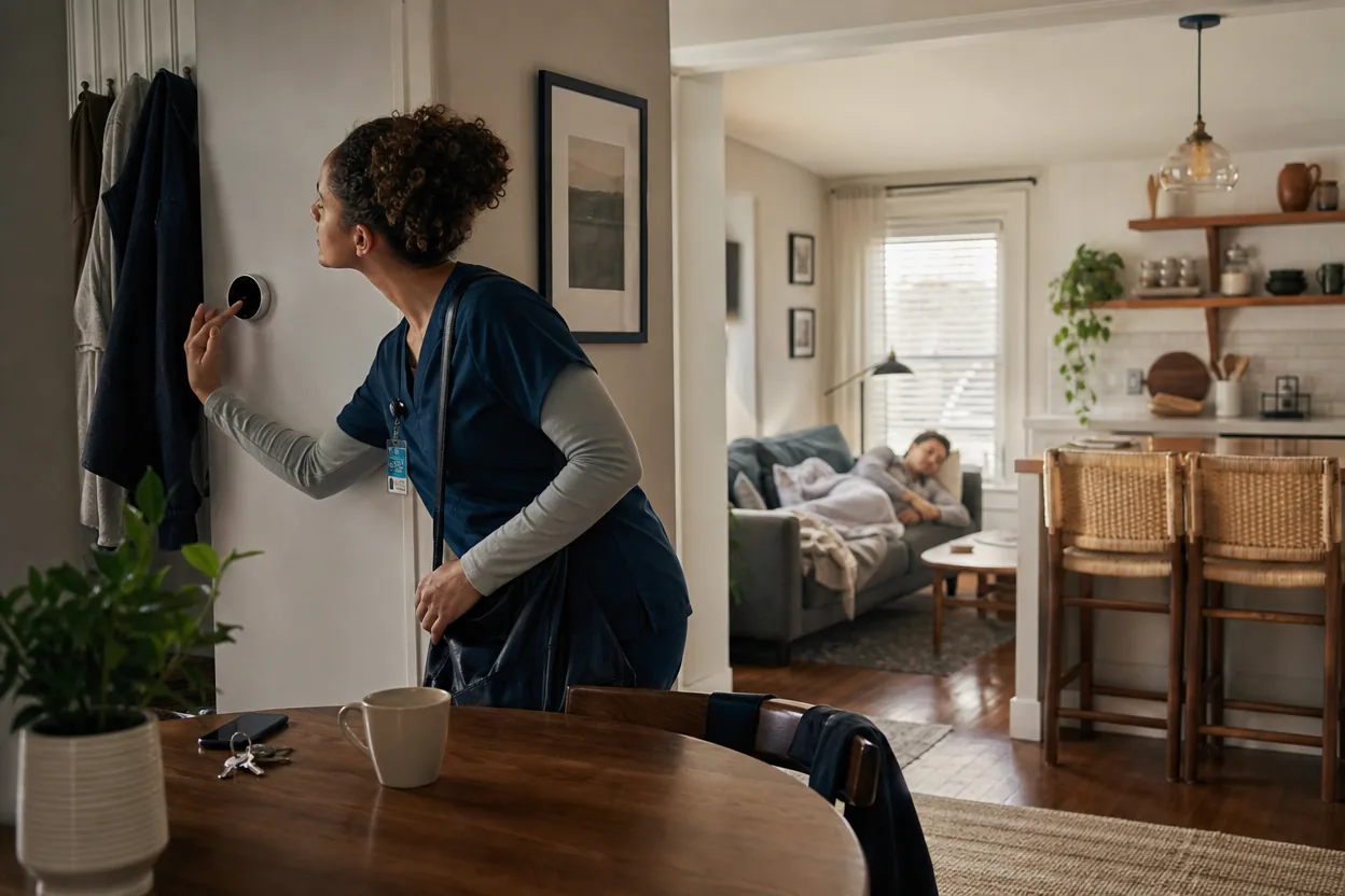 Home scene for Smart Thermostat Schedules for People with Changing Work Shifts